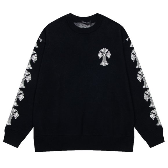 Chrome Hearts Cross Embroidered Monogrammed Crew Neck Sweater - Picture 1 of 9